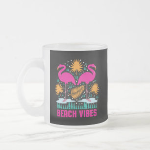 Tasse Givré Conception de flamants roses de vibrations de plag