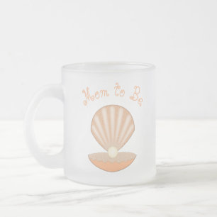 Tasse Givré Coquille d'huître et Perle Maman future genre neut