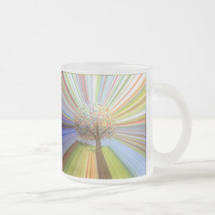 Tasse Givré Couleurs d'automne rayées Arbre d'automne