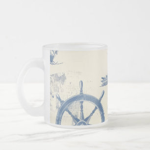 Tasse Givré Coupe de verre avec éléments marins