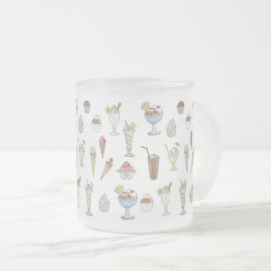 Tasse Givré Crème de glace Sundae Motif blanc