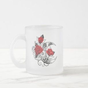Tasse Givré Croissant mécanique avec roses rouges