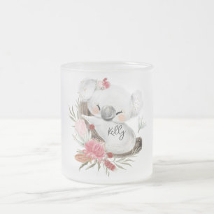Tasse Givré Cute Baby Koala Gold Speckle Nom personnalisé