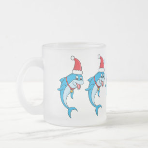 Tasse Givré Dauphin mignon avec dessin animé du chapeau du Pèr