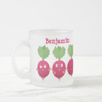 Des radis mignons chantant des légumes de dessin a