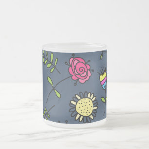 Tasse Givré Dessin artistique de motif floral fantaisiste