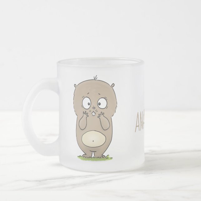 Tasse Givré Dessin d'adorable hamster (Gauche)