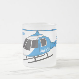 Tasse Givré Dessin d'hélicoptère du service de police mignon