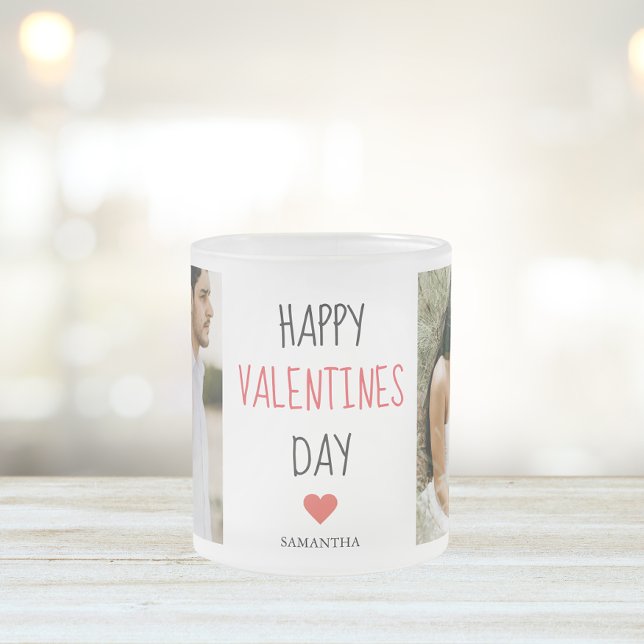 Tasse Givré Deux photos | Happy Valentines Day | (Créateur téléchargé)