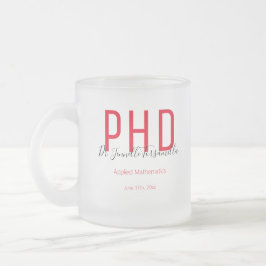 Tasse Givré Diplômé rouge noir Date Nom Diplôme PhD