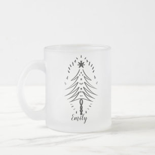 Tasse Givré Doodles d'arbre de Noël Art de l'encre lunaire