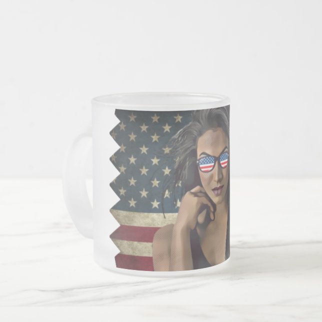 Tasse Givré Drapeau américain en détresse (Devant gauche)