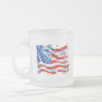 Tasse Givré Drapeau américain USA Aquarelle 4 juillet