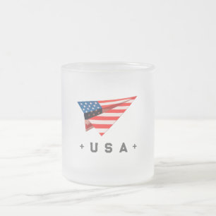 Tasse Givré Drapeau avion en papier USA