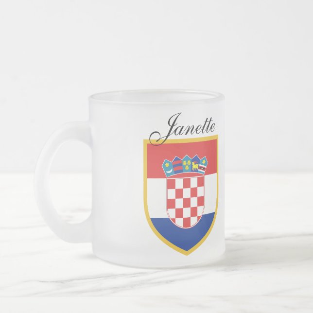 Tasse Givré Drapeau de la Croatie personnalisé (Gauche)
