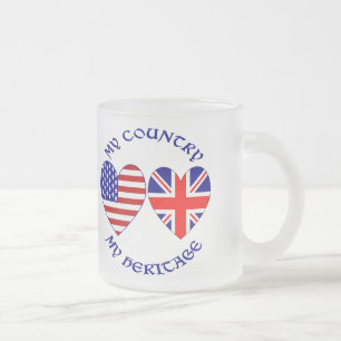 Tasse Givré Drapeaux britanniques américains cœur patrimoine p