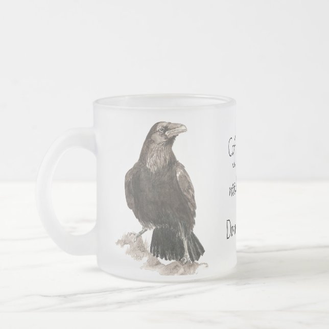 Tasse Givré Drôle café a besoin de beignes ! Ravens Bird (Gauche)