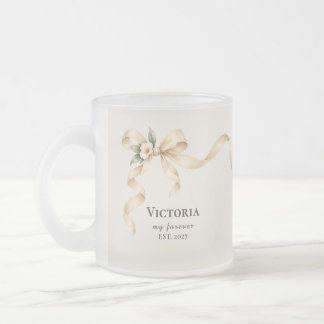 Tasse Givré Elegant Champagne Ribbon My Forever Couple