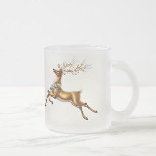 Tasse Givré Élégant renne de couronne d'or Moose joyeux Noël