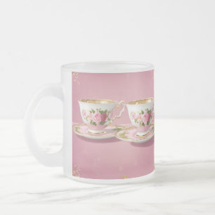 Tasse Givré Elégante Coupe de Thé en céramique rose clair