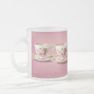 Tasse Givré Elégante Coupe de Thé en céramique rose clair