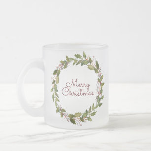 Tasse Givré Élégante couronne de Noël personnalisée Script