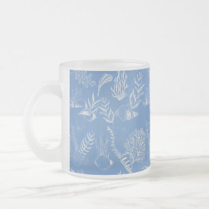 Tasse Givré Élégante toile bleue océane