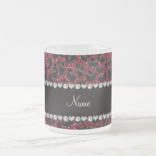 Tasse Givré Empreinte de léopard d'parties scintillant bordeau