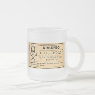 Tasse Givré Étiquette de poison de l'arsenic dans les os croi