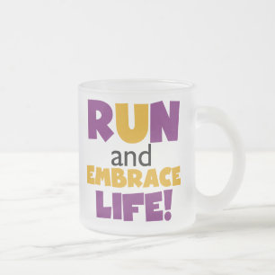Tasse Givré Exécuter Embrasser la vie violet jaune