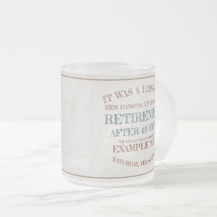 Tasse Givré Faire-part de retraite avec bottes anciennes V1.0