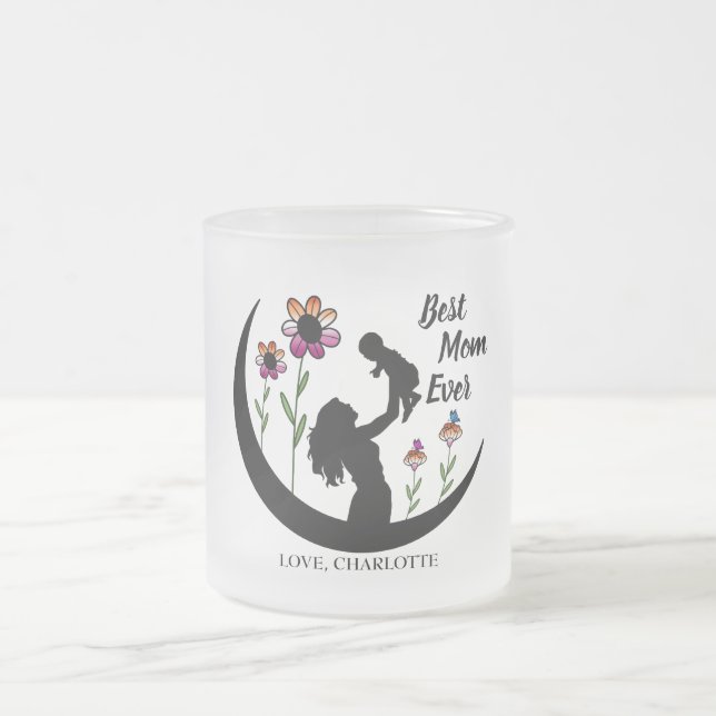 Tasse Givré Fête des Mères LGBTQ, Meilleure maman jamais, Drap (Centre)