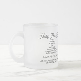 Tasse Givré Fête d'invitation de fiançailles 