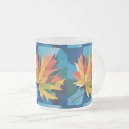 Tasse Givré Feuilles d'automne en verre givrée Musique