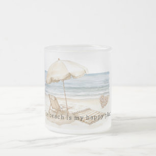 Tasse Givré Fille Robe Plage Endroit Heureux Coquillage Coeur