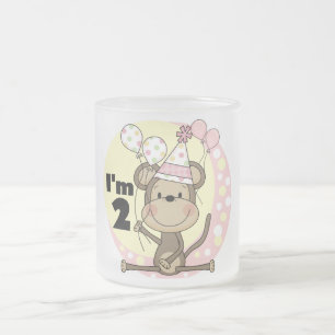 Tasse Givré Fille singe en Casquette de fête 2e anniversaire