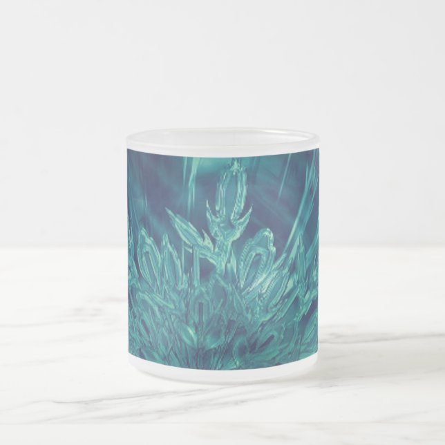 Tasse Givré Flacon de neige gelé d'hiver bleu turquoise noir (Centre)