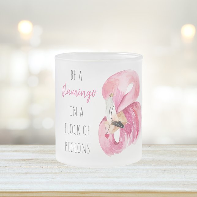 Tasse Givré Flamant rose Aquarelle Exotique Rose Moderne Avec  (Créateur téléchargé)