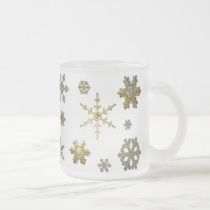 Tasse Givré Flèches de neige géométriques - Argent et Or