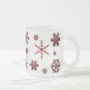 Tasse Givré Flèches de neige géométriques - Rouge