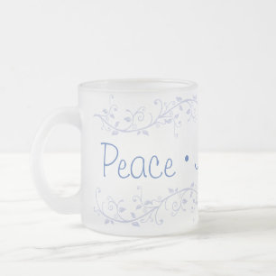 Tasse Givré Fleur Bleue Paix Joie Amour Noël