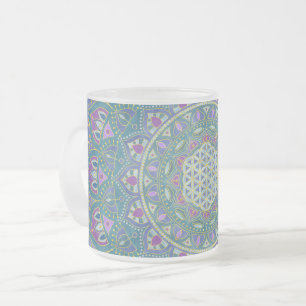 Tasse Givré Fleur de Vie - Mandala de style indien 1