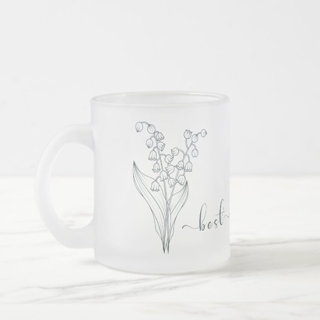 Tasse Givré Fleur du mois de naissance mai Lily cadeau d'anniv (Gauche)