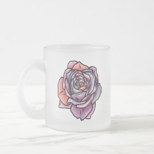 Tasse Givré Fleur Rose coloré