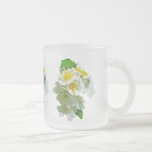 Tasse Givré Fleur sauvage Rose de la Multiflore blanche