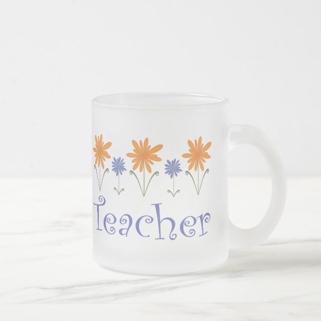 Tasse Givré Fleurs de cadeau de professeur (Droit)