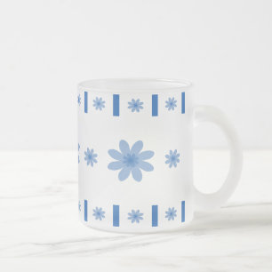 Tasse Givré Fleurs et blocs bleus