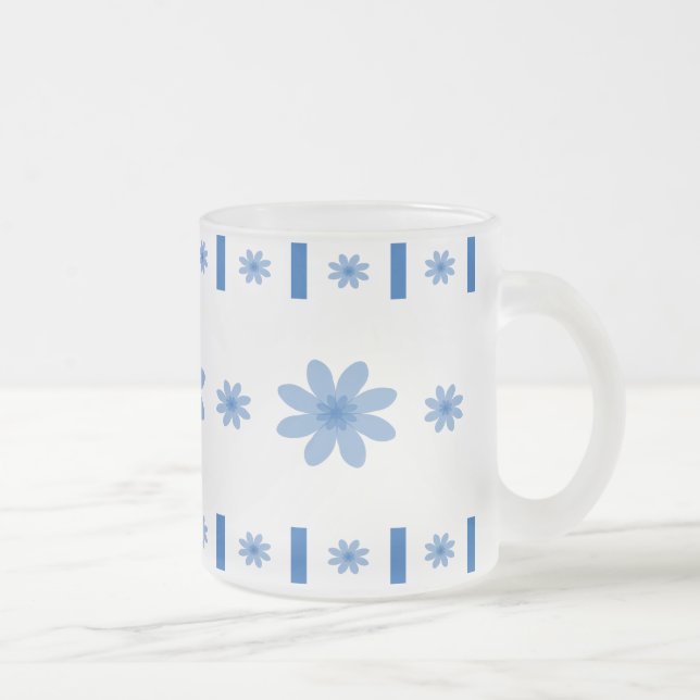 Tasse Givré Fleurs et blocs bleus (Droit)