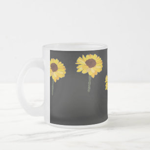 Tasse Givré Fleurs jaunes sur le noir