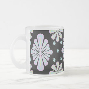 Tasse Givré Formes florales pastel sur fond noir